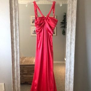 Hot Pink Floor-Length Gown